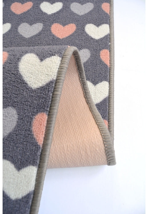 DECO WELCOME HEARTS GREY