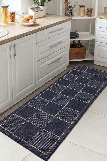 FLATWEAVE GEL GREEK KEY NAVY