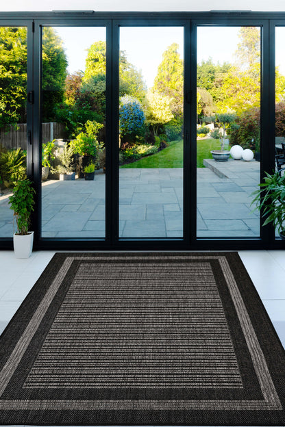 FLATWEAVE GEL BORDER BLACK