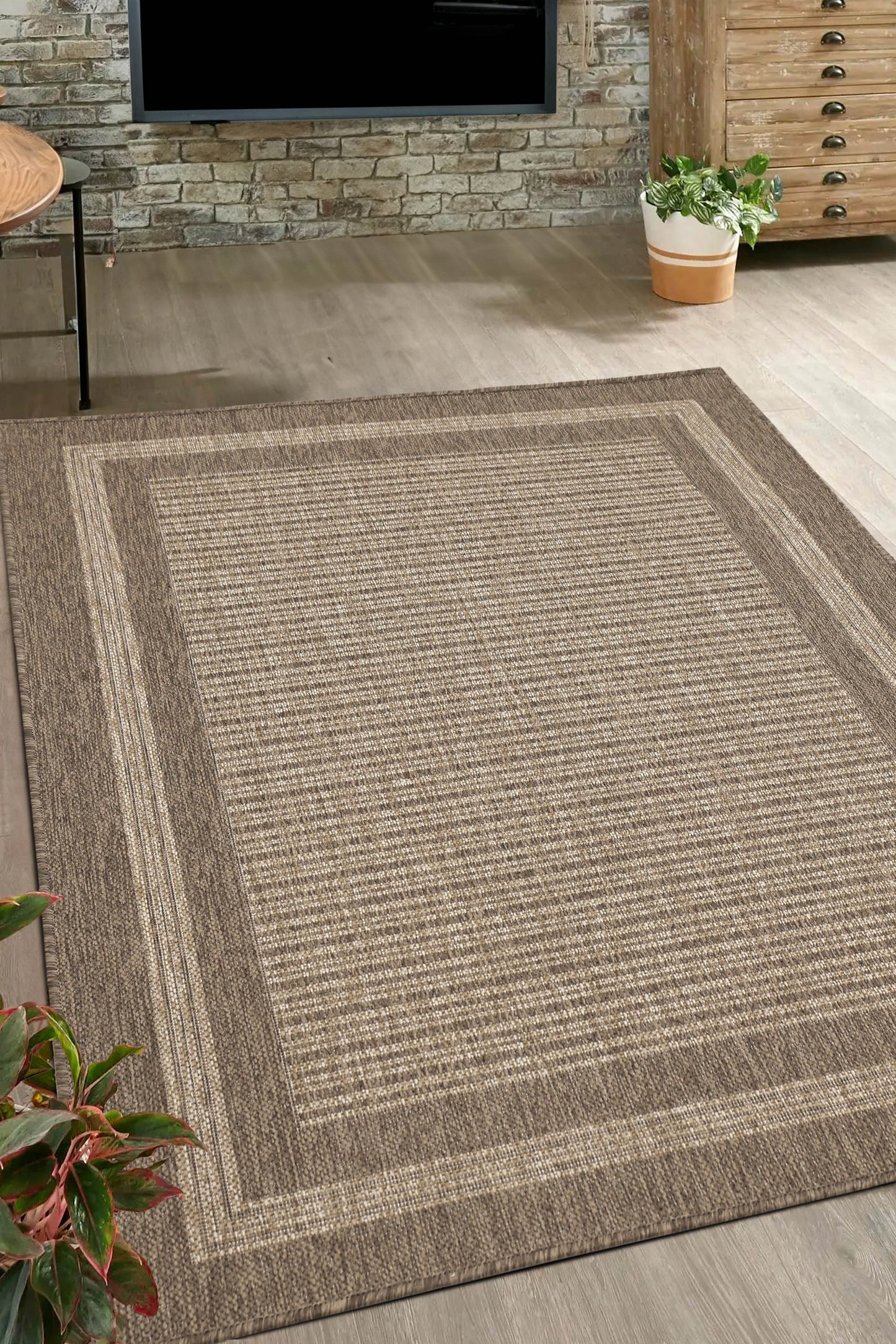 FLATWEAVE GEL BORDER LATTE