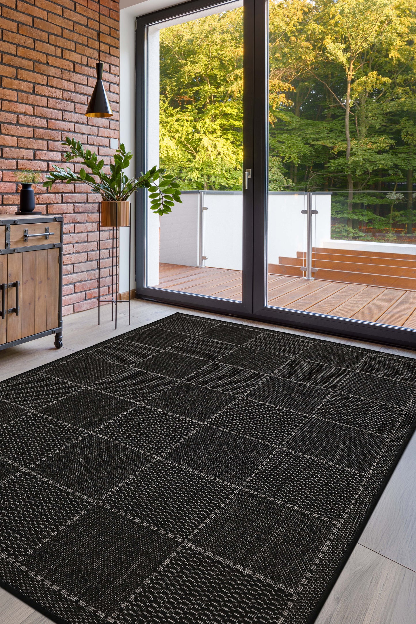 FLATWEAVE GEL CHECK NEW BLACK