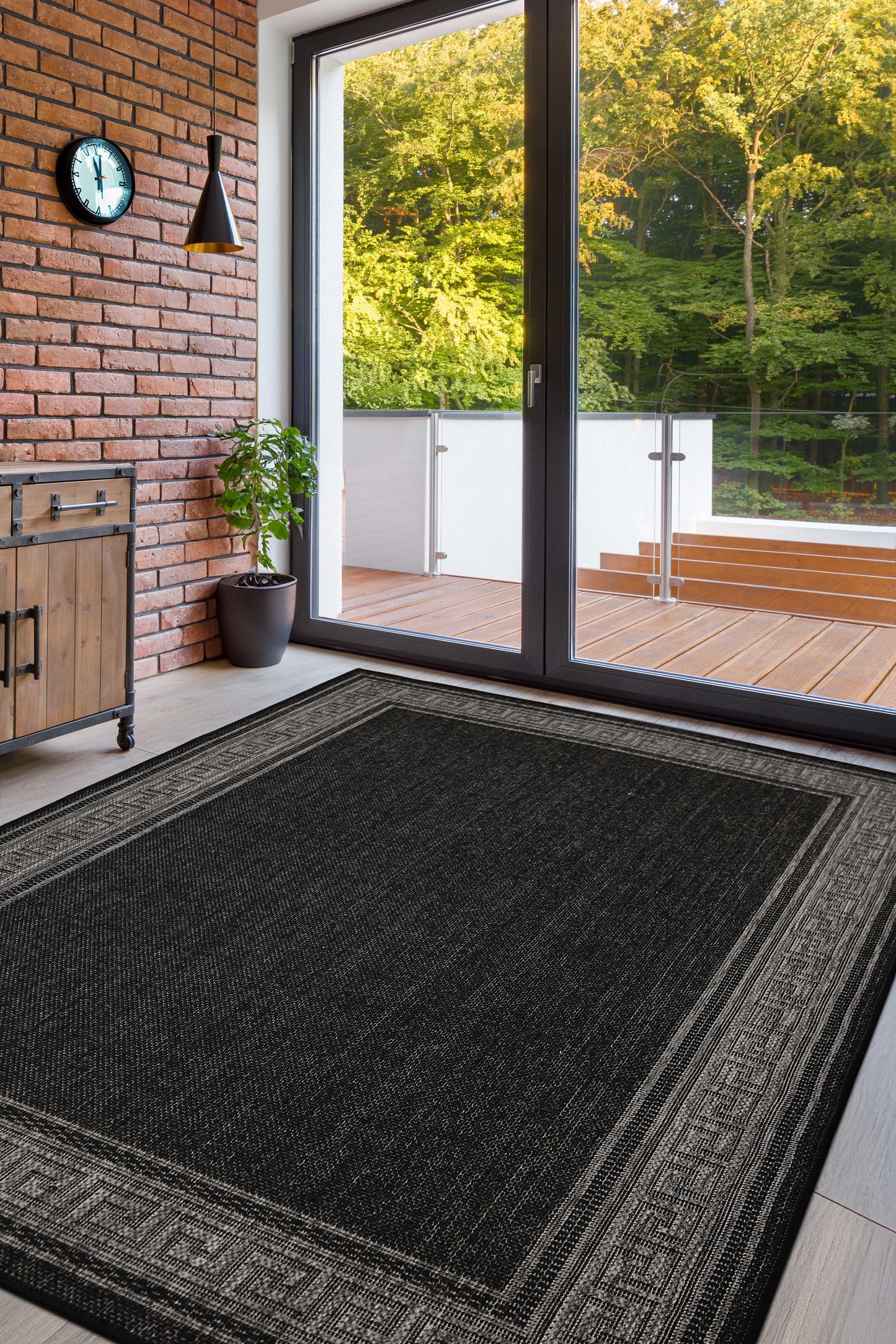 FLATWEAVE GEL GREEK KEY NEW BLACK