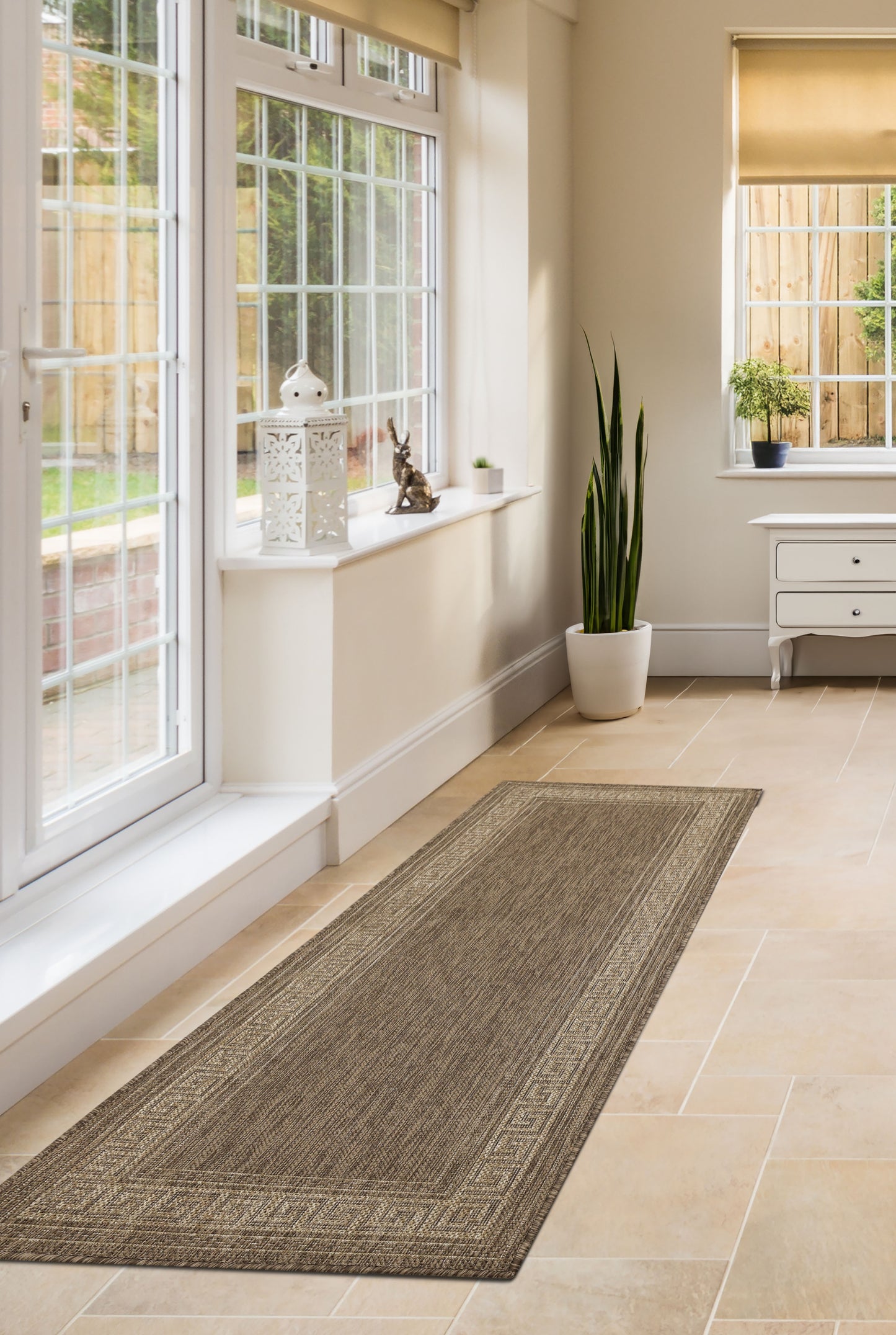 FLATWEAVE GEL GREEK KEY LATTE