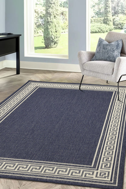 FLATWEAVE GEL GREEK KEY NAVY