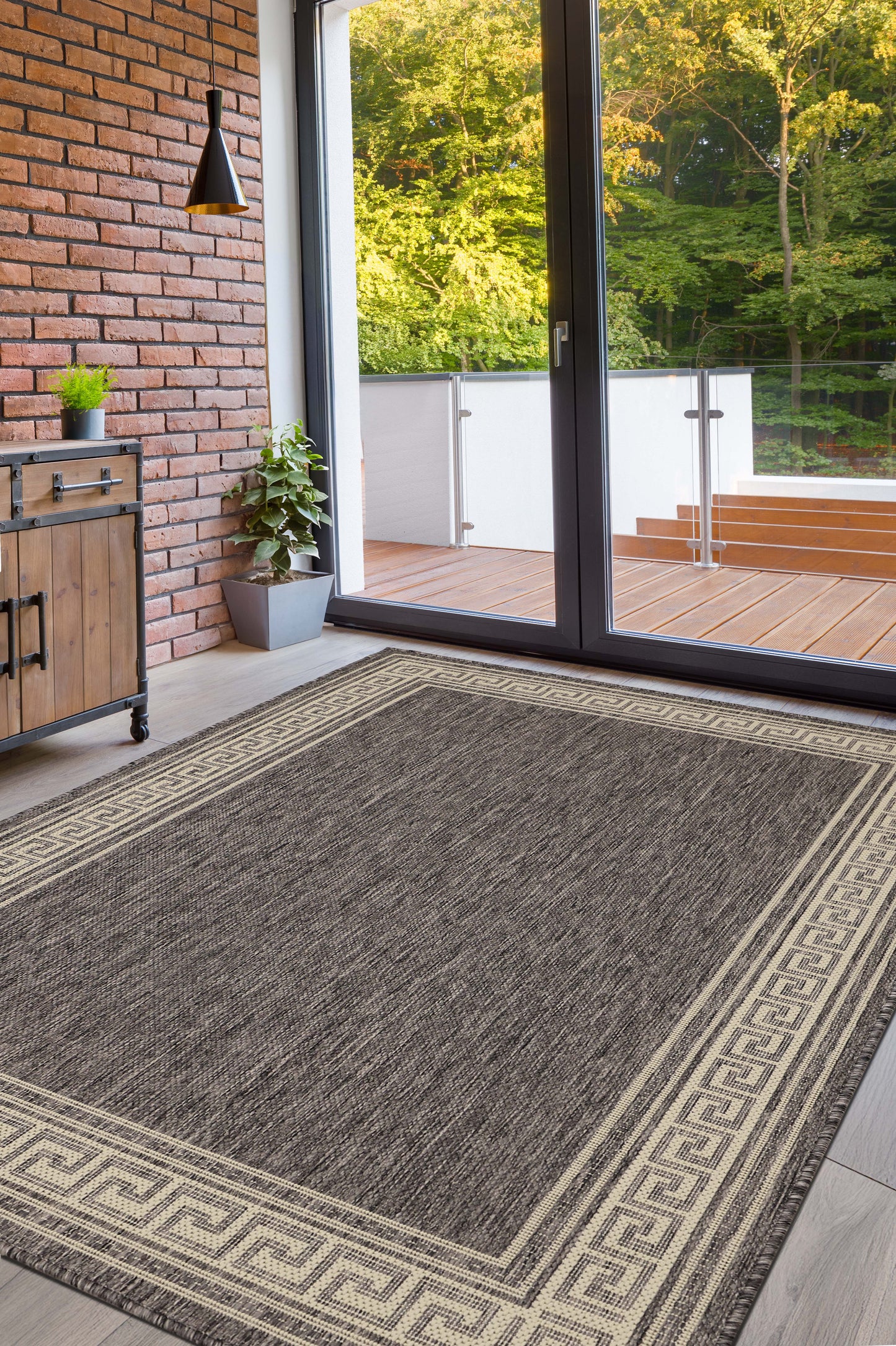 FLATWEAVE GEL GREEK KEY GREY