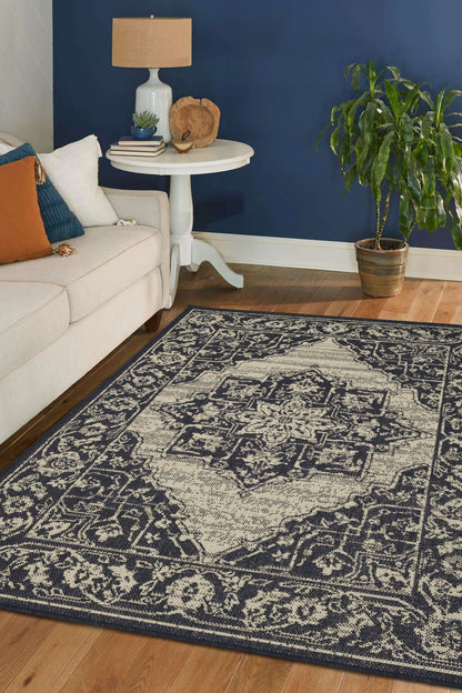 FLATWEAVE GEL MEDALLION NAVY