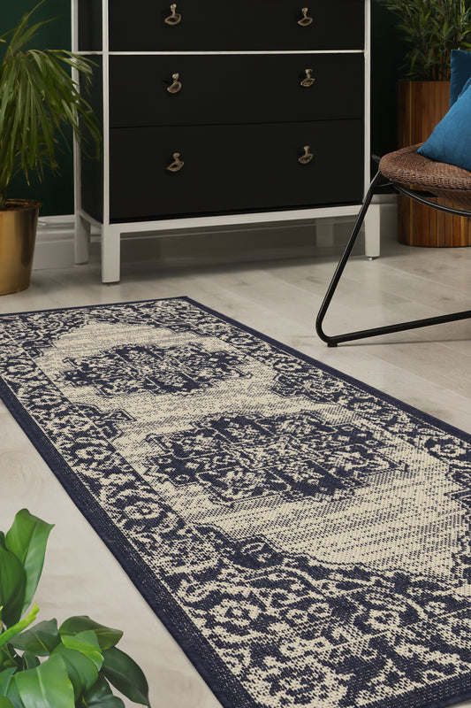 FLATWEAVE GEL MEDALLION NAVY