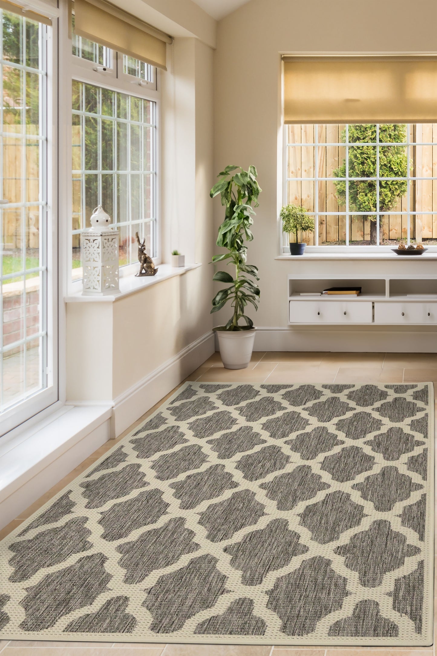 FLATWEAVE GEL TRELLIS GREY