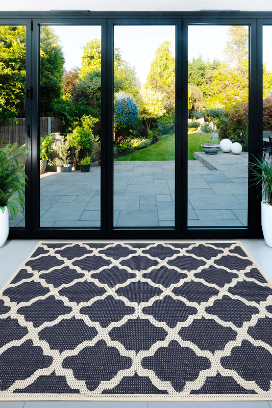 FLATWEAVE GEL TRELLIS NAVY