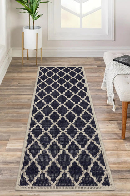 FLATWEAVE GEL TRELLIS NAVY