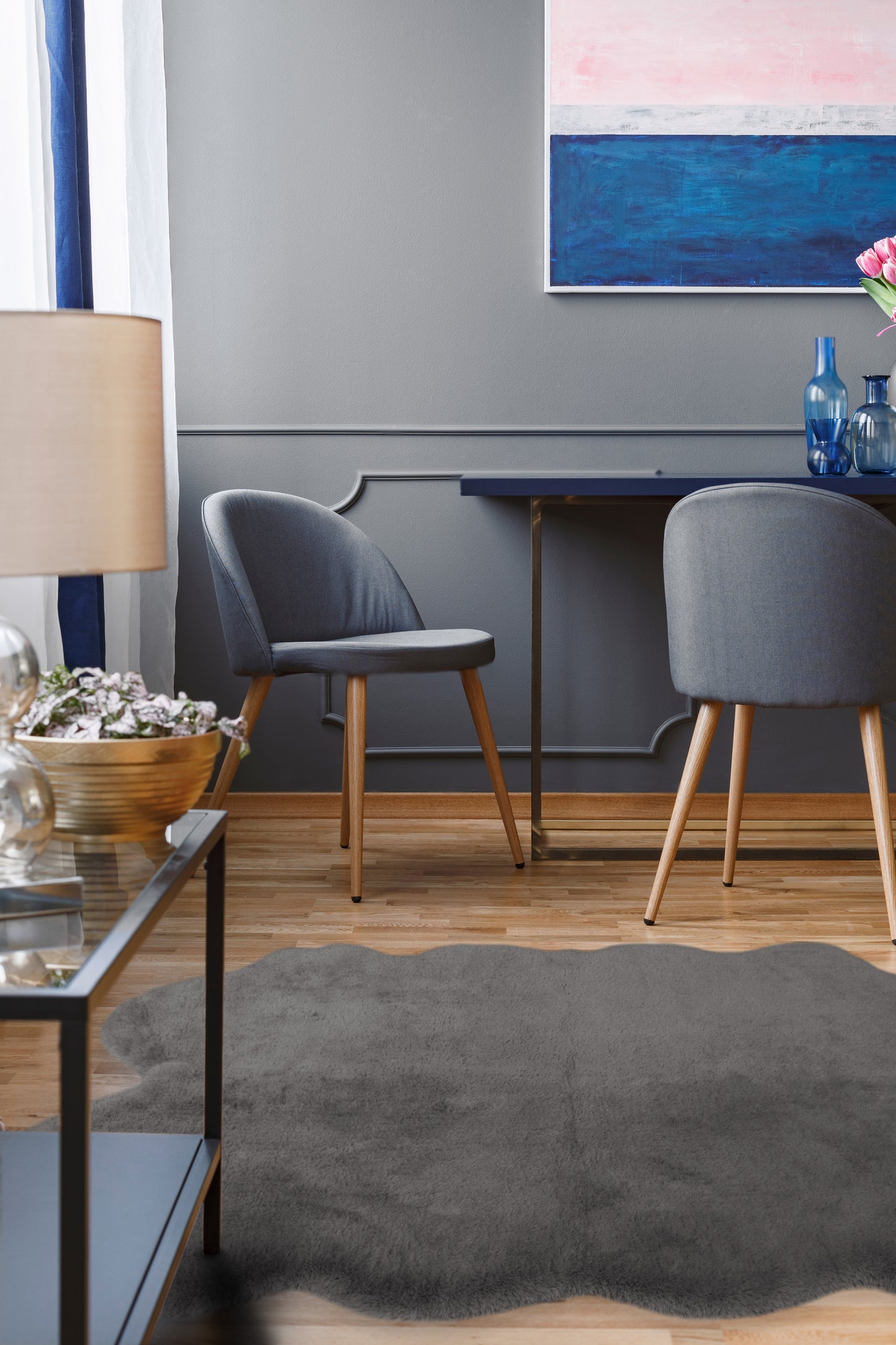 LUXURY FAUX FUR GREY