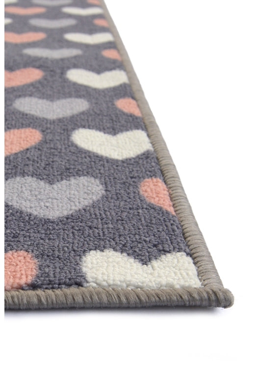 DECO WELCOME HEARTS GREY