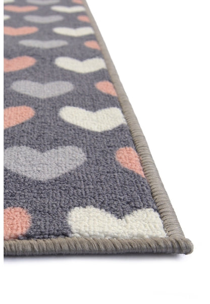 DECO WELCOME HEARTS GREY